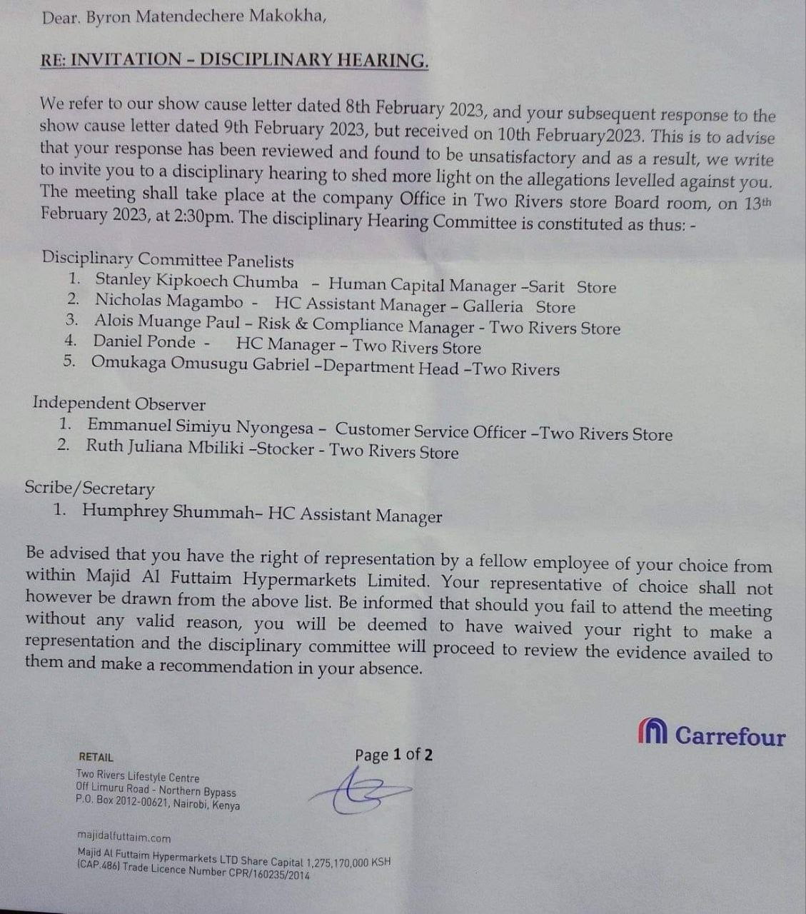 Carrefour Kenya Sacks Employee For Speaking Out Against Injustices ...