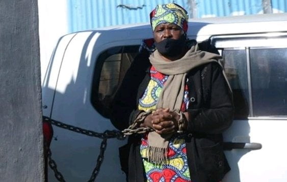 Ann Nyambura Ndugire when she chained herslelf at the Nyandarua County offices in 2022 in protest of her unpaid dues