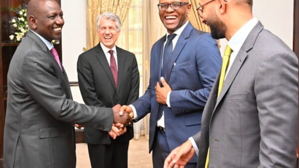 President Wiliam Ruto in a meeting with the vice-chairman and global head of J.P. Morgan Public Sector Group Daniel Zelikow and other officials at the State House on February 21,2023