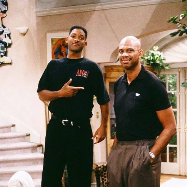 An old image of Kareem Abdul-Jabbar and Will Smith 