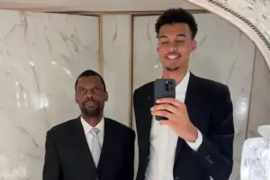 An image of Victor Wembanyama and the Dad