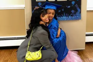 An image of Cardi B and her daughter Kulture in Kulture's Pre-K Graduation