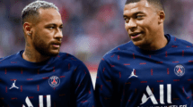 An image of Kylian Mbappe and Neymar and potential line-up for Manchester united if they are bought this summer