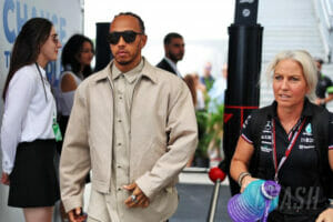 An image of Lewis Hamilton and Angela Cullen