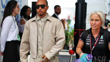 An image of Lewis Hamilton and Angela Cullen