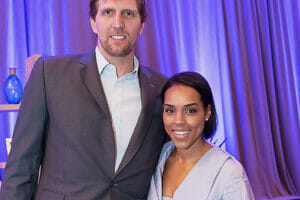 An image of Dirk Nowitzki and his wife Jessica Olsson