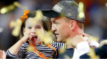 An image of Mosley Thompson Manning and her dad Peyton Manning