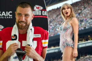 An image of Travis Kelce and Taylor Swift
