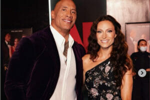 An image of Lauren Hashian with The Rock