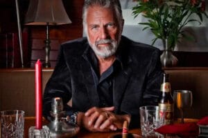 An engaging image depicting the character of ‘The Most Interesting Man in the World’, symbolizing sophistication and adventurous spirit.