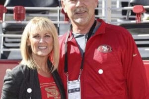 An image of Bruce Bochy and her wife Wife Kim Seib