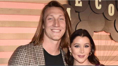 An image of Marissa Mowry and Trevor Lawrence