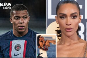 An image of Mbappe with her girlfriend Ines Rau