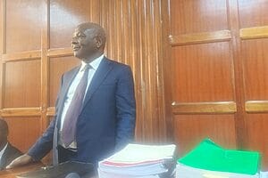 Equity Bank CEO James Mwangi testifying in court