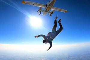 An image of a person sky diving